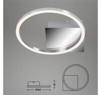 LED Deckenleuchte Frame, Alu-Chrom, 8 Watt, dimmbar, Ø 26 cm – Briloner