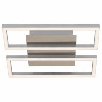 LED Deckenleuchte Frame, Nickelmatt, 14,5 Watt, dimmbar, 28 x 23,8 x 6 cm – Briloner