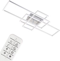 Briloner Frame LED Deckenleuchte Chrom Alu 104x42cm Dimmbar CCT Fernbedienung 55W