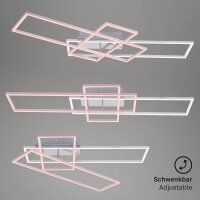 Briloner Frame LED Deckenleuchte Chrom Alu 104x42cm Dimmbar CCT Fernbedienung 55W