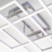 Briloner Frame LED Deckenleuchte Chrom Alu 104x42cm Dimmbar CCT Fernbedienung 55W