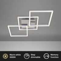 Briloner  Frame LED Deckenlampe 3-flammig Stufendimmbar Schwenkbar Chrom-Alu