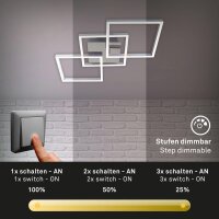 Briloner  Frame LED Deckenlampe 3-flammig Stufendimmbar Schwenkbar Chrom-Alu