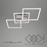 Briloner  Frame LED Deckenlampe 3-flammig Stufendimmbar Schwenkbar Chrom-Alu