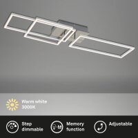 Briloner LED Deckenleuchte Frame Alu Chrom 93x26cm 44W...