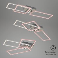 Briloner LED Deckenleuchte Frame Alu Chrom 93x26cm 44W Dimmbar Switch-Dimmer Warmweiß