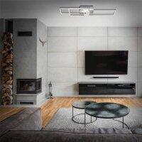 Briloner LED Deckenleuchte Frame Alu Chrom 93x26cm 44W Dimmbar Switch-Dimmer Warmweiß