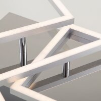 Briloner LED Deckenleuchte Frame Alu Chrom 93x26cm 44W Dimmbar Switch-Dimmer Warmweiß