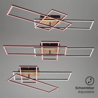 Deckenleuchte Briloner Frame LED Schwarz Holz Fernbedienung dimmbar Deckenlampe Lichtfarbe wählbar