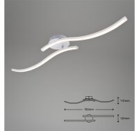 LED Deckenlampe Go, Aluminiumfarbig, 18 Watt, 3000K, schwenkbar, 78,2 x 12 x 11 cm – Briloner