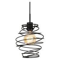 Pendelleuchte Swirl, Schwarz, E27 max. 60W (exkl.), Ø 21 cm – Briloner