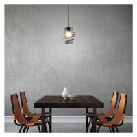Pendelleuchte Swirl, Schwarz, E27 max. 60W (exkl.), Ø 21 cm – Briloner