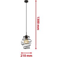 Pendelleuchte Swirl, Schwarz, E27 max. 60W (exkl.), Ø 21 cm – Briloner