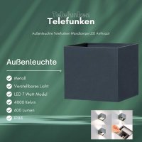 B-Kartonage Telefunken  LED Anthrazit Gartenlampe...