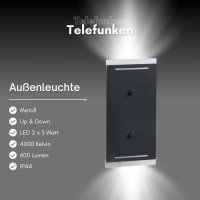 B-Kartonage Au&szlig;enleuchte Telefunken Wandlampe LED...