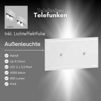 B-Kartonage Telefunken  LED Wandlampe Wei&szlig;...