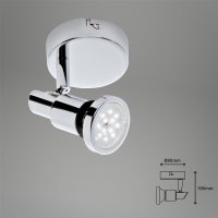 B-Kartonage Briloner  Bath LED Badezimmerlampe Schwenkbar Wandleuchte Warmweiß 1-flammig Spot Chrom