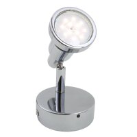 Wandstrahler Bath, Chrom, 4 Watt, schwenkbar, IP44, Ø 8 cm – Briloner