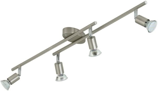 4-flammiger Deckenstrahler, Nickelmatt, 4x3W, 250lm, 3000K, 73 x 10,5 x 9,5 cm – Briloner