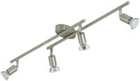 4-flammiger Deckenstrahler, Nickelmatt, 4x3W, 73 x 10,5 x...