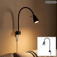 Briloner Comfort Light LED Wandleuchte Flexarm Schwarz