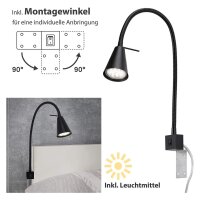 Briloner Comfort Light LED Wandleuchte Flexarm Schwarz