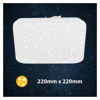 LED Deckenlampe Vipe, Weiß, 8 Watt, 4000K, Sternenhimmel-Effekt, 22 x 22 x 5 cm – Briloner