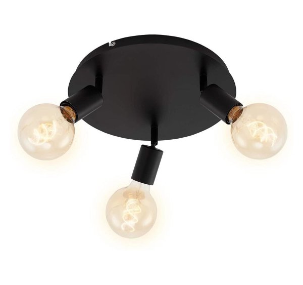 Briloner  Pearl Deckenlampe 3-flammig Rund Schwenkbar Spot Schwarz