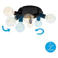 3-flammiger Deckenstrahler Pearl, Schwarz, 3x60W, E27-Fassung, schwenkbar, Ø 30 cm – Briloner