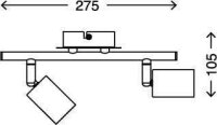 2-flammiger Deckenstrahler Pearl, Schwarz, 2x60W, E27-Fassung, schwenkbar – Briloner