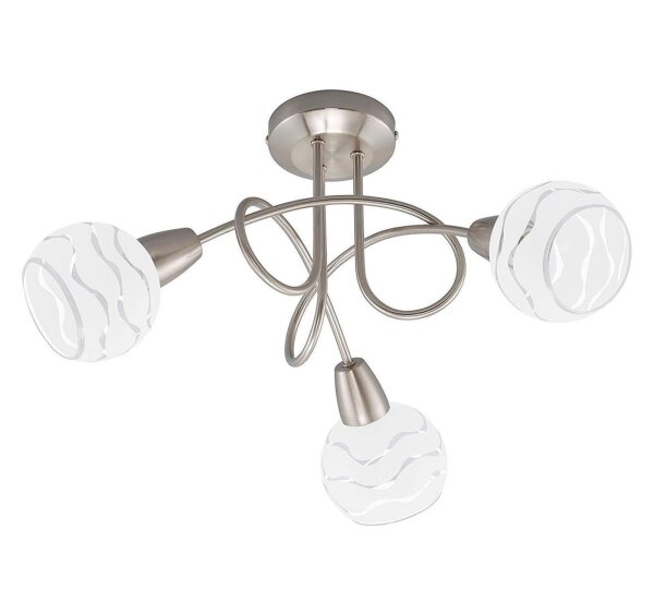 Briloner VIOLA Deckenleuchte Spot 3-flammig Nickel-matt E14 Ø45,5cm (ohne Leuchtmittel)