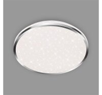 LED Deckenleuchte Splash, Chrom, 18 Watt, Sternenhimmel-Effekt, IP44, Ø 33 cm – Briloner