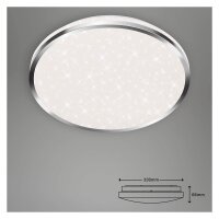 LED Deckenleuchte Splash, Chrom, 18 Watt, Sternenhimmel-Effekt, IP44, Ø 33 cm – Briloner