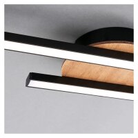 Deckenleuchte Briloner LED Deckenlampe 2-flammig 12W Holz Schwarz