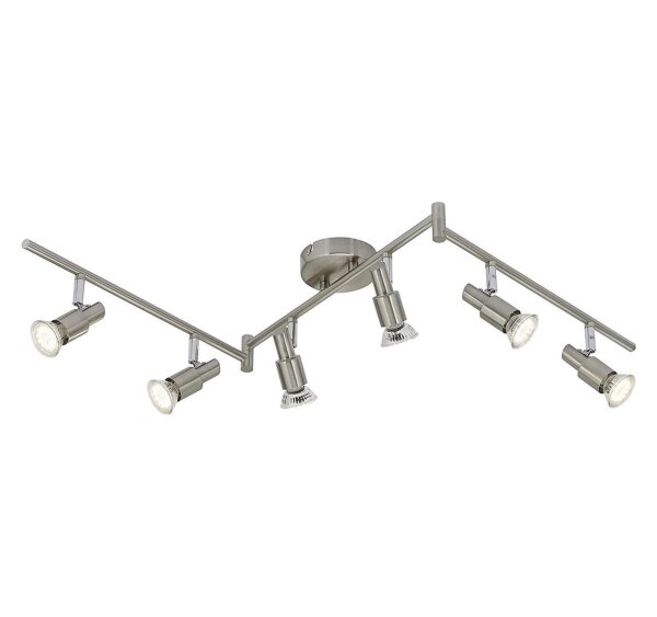 Briloner  One LED Deckenlampe 6-flammig Spot Schwenkbar Strahler Matt-Nickel