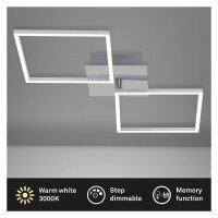 LED Deckenlampe Frame, Alu Chrom, 32 Watt, 3000K, dimmbar, 76,3 x 36,5 x 7,8 cm – Briloner