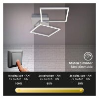 LED Deckenlampe Frame, Alu Chrom, 32 Watt, 3000K, dimmbar, 76,3 x 36,5 x 7,8 cm – Briloner