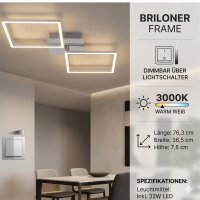LED Deckenleuchte Frame, Alu Chrom, 32 Watt, dimmbar,...