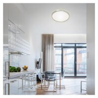 LED Deckenleuchte Cadre, Aluminium, 22 Watt, 3000K, Backlight-Effekt, Ø 42,5 cm – Briloner