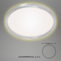 LED Deckenleuchte Cadre, Aluminium, 22 Watt, 3000K, Backlight-Effekt, Ø 42,5 cm – Briloner