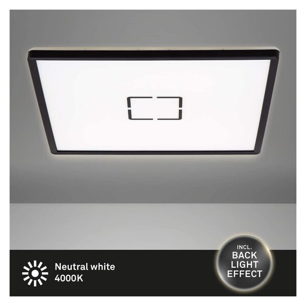 LED Deckenleuchte Free, Schwarz, 22 Watt, 42 x 42 x 2,9 cm – Briloner