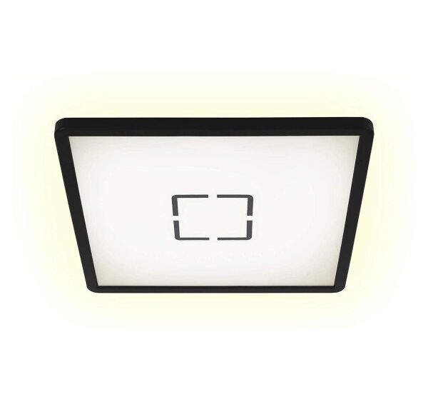 Briloner  Free LED Deckenlampe Eckig Schwarz Back Light Effekt