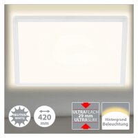 LED Deckenleuchte Slim, Weiß, 22 Watt, 42 x 42 x 2,8 cm – Briloner