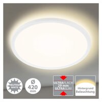 Briloner Slim LED Panel Ø42cm Weiß mit Back...