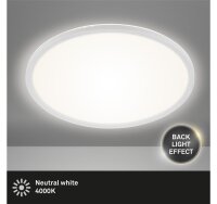 Briloner Slim LED Panel Ø42cm Weiß mit Back Light Effekt, 22W 4000K