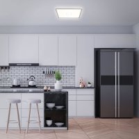 B-Kartonage Briloner  Free LED Eckig Silber Deckenlampe mit Back Light Effekt