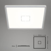 Briloner  Free LED Eckig Silber Deckenlampe mit Back...