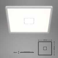 LED Deckenleuchte Free, Silber, 22 Watt, 42 x 42 x 2,9 cm – Briloner