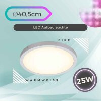 LED Deckenleuchte Fire, Chrom matt, 25 Watt, 3000K,...