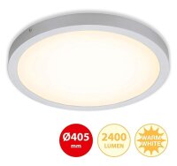 LED Deckenleuchte Fire, Chrom matt, 25 Watt, 3000K, Ø 40,5 cm – Briloner